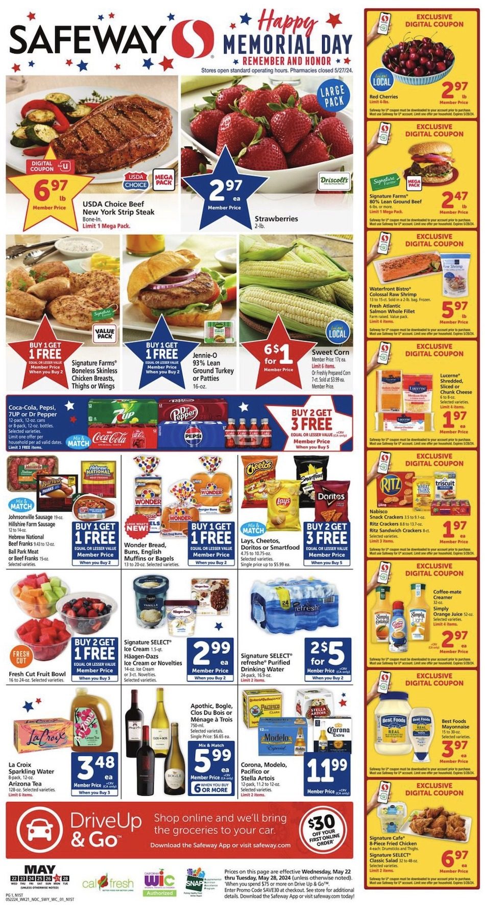 Safeway Weekly Ad 22nd – 28th May 2024 Page 1