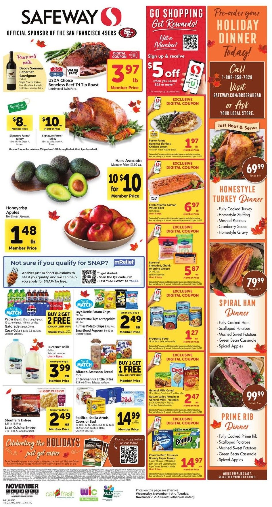 Safeway Weekly Ad 1st – 7th November 2023 Page 1