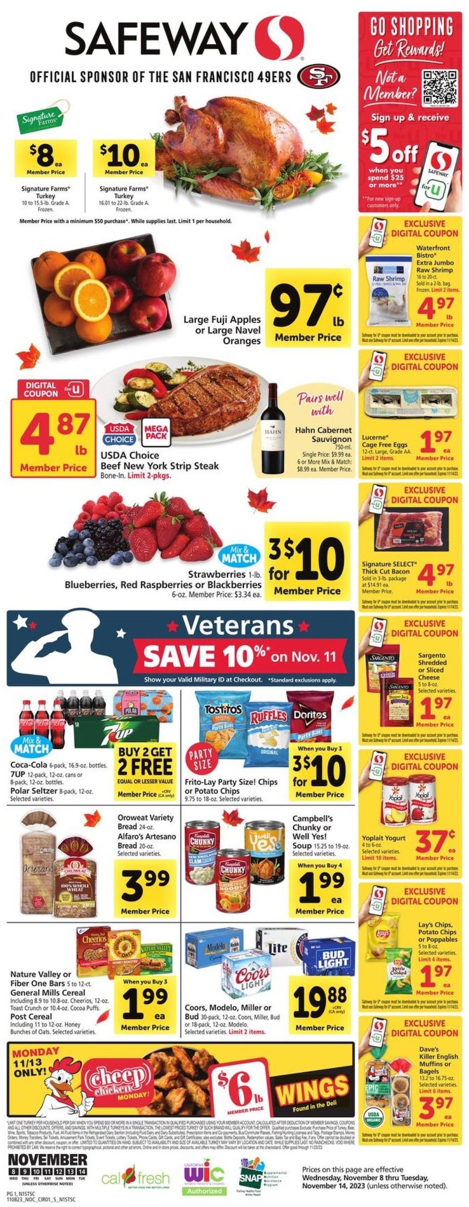 Safeway Weekly Ad 8th – 14th November 2023 Page 1