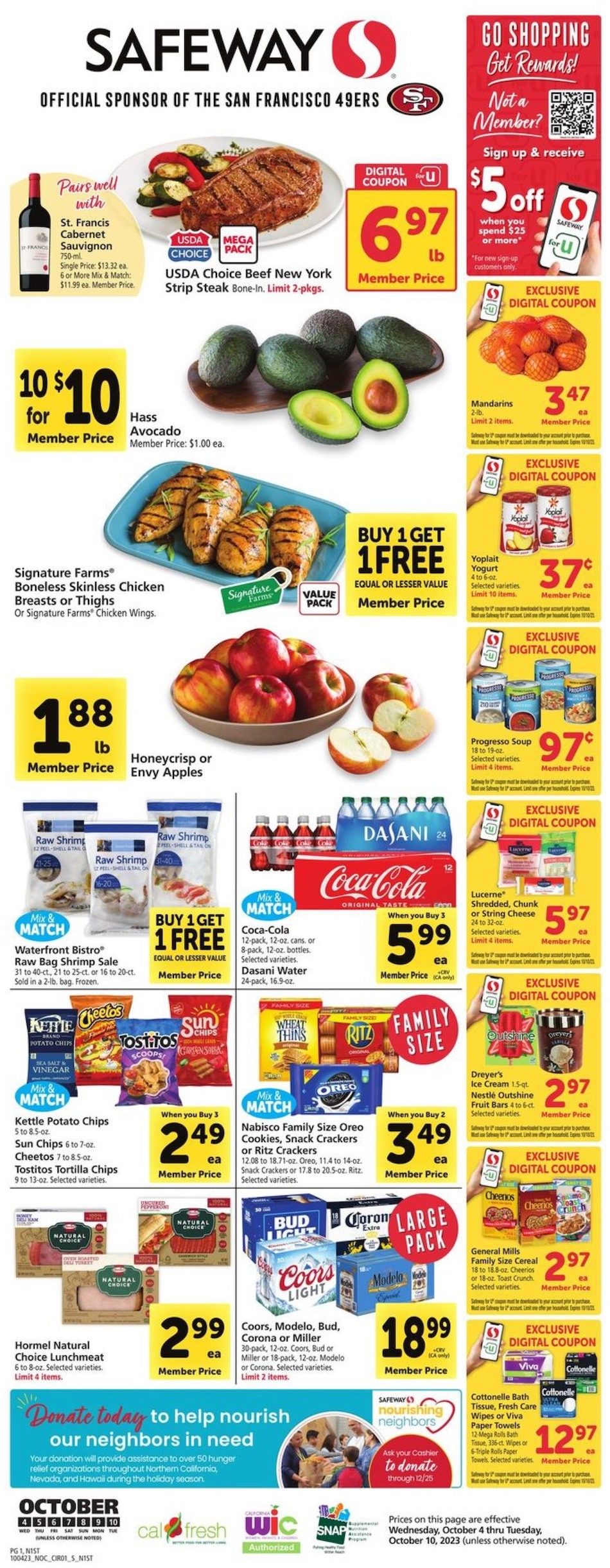 Safeway Weekly Ad 4th – 10th October 2023 Page 1