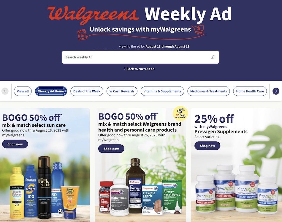 Walgreens Weekly Ad 13th – 19th August 2023 Page 1