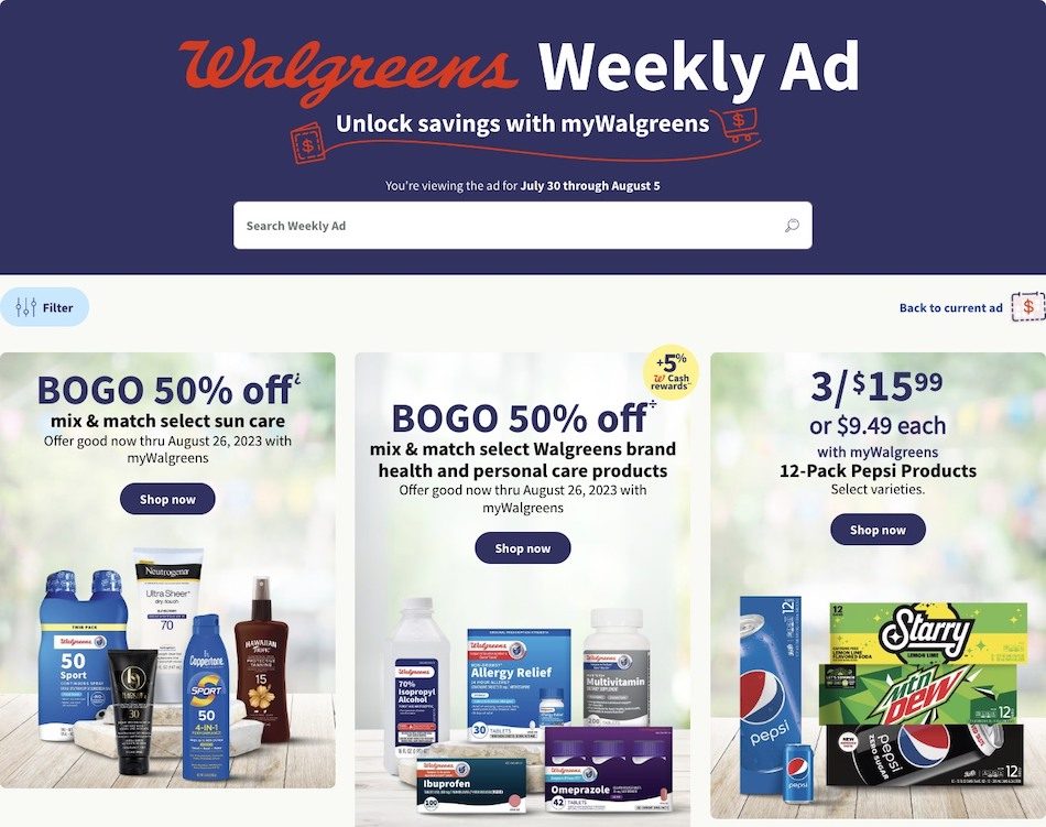 Walgreens Weekly Ad 30th July – 5th August 2023 Page 1