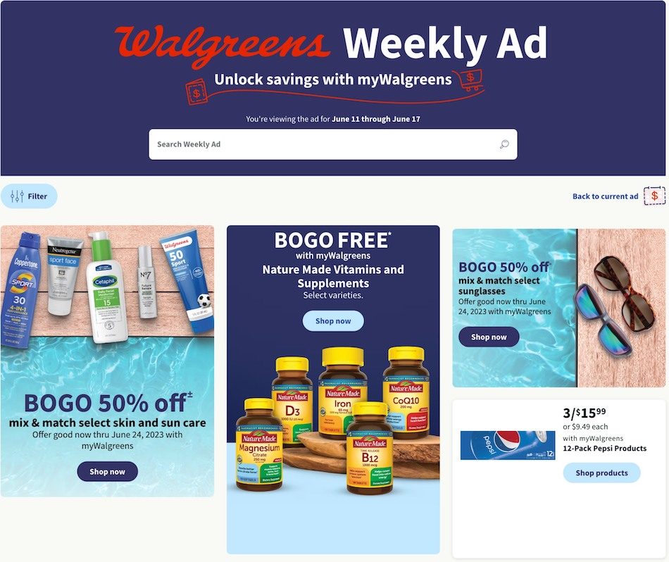 Walgreens Weekly Ad 11th – 17th June 2023 Page 1