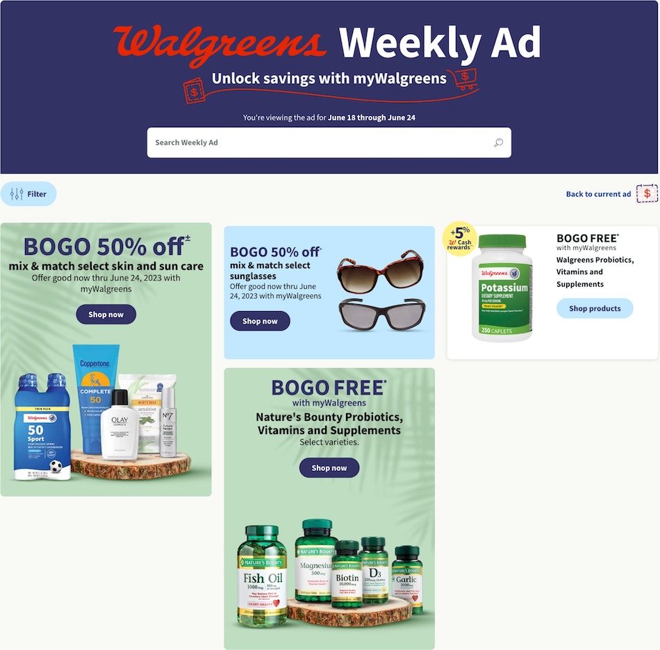 Walgreens Weekly Ad 18th – 24th June 2023 Page 1